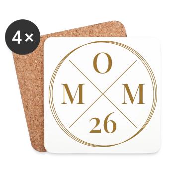 Maman 26 Bébé Maman Cadeau Fête des Mères Maman 2026 - Dessous de verre (lot de 4) - blanc - Devant