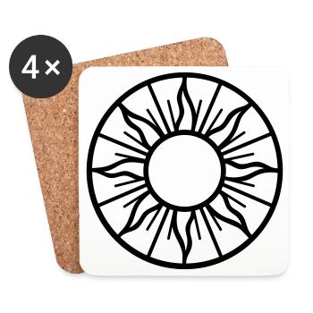 Mittsommer Sonne - Symbol der Sommersonne - Untersetzer (4er-Set) - Weiß - Vorne