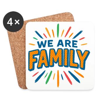 Nous sommes la famille 1 - Dessous de verre (lot de 4) - blanc - Devant