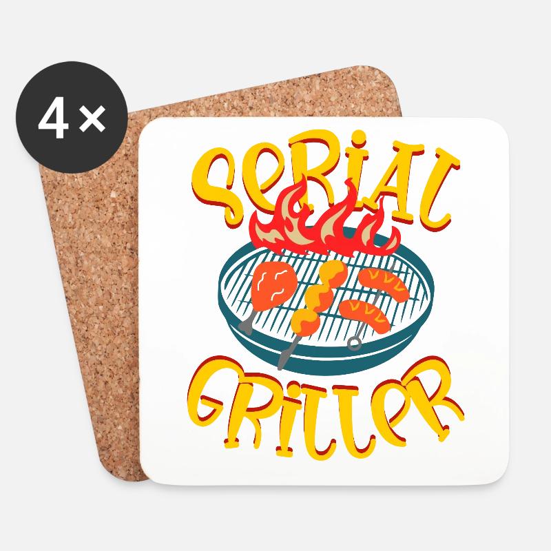 SERIAL GRILLER - Untersetzer (4er-Set) - Weiß