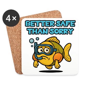 Plongée sécuritaire pour les poissons - Dessous de verre (lot de 4) - blanc - Devant