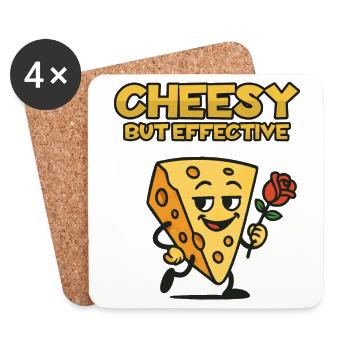 Cheesy Rose Charm Cartoon - Coasters (set of 4) - white - Front