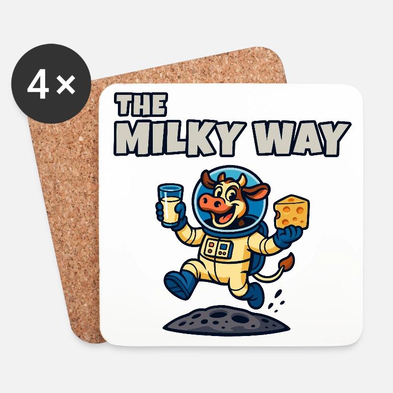 Die Milchstraße – Ko Astronaut - Untersetzer (4er-Set) - Weiß