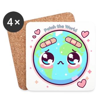 Patch die Welt - Untersetzer (4er-Set) - Weiß - Vorne