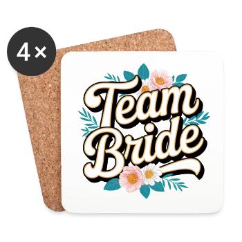 L’équipe de la mariée ! Personnalisable - Dessous de verre (lot de 4) - blanc - Devant