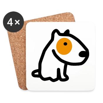 CORSO LE CHIEN à l'oeil orange - Dessous de verre (lot de 4) - blanc - Devant