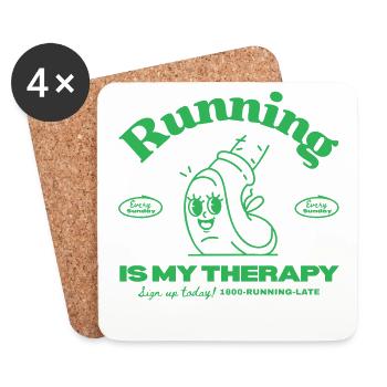 Retro Running Love - Coasters (set of 4) - white - Front