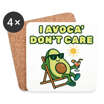 Avocado Chill : Avoca m’en fiche - Dessous de verre (lot de 4) - blanc - Devant