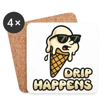 Dripping Icecream - Coasters (set of 4) - white - Front