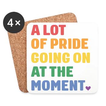 LGBTQ Pride Month - Viel Pride - Untersetzer (4er-Set) - Weiß - Vorne
