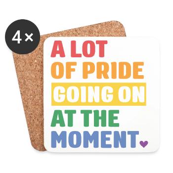LGBTQ Pride Month - Viel Pride - Untersetzer (4er-Set) - Weiß - Vorne