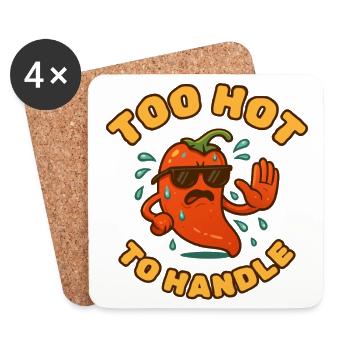 Too Hot to Handle Chili - Coasters (set of 4) - white - Front