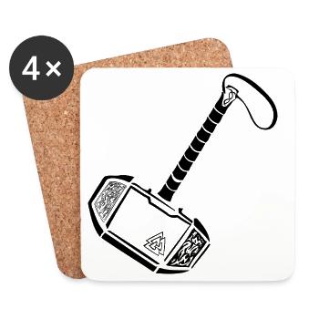 Mjölnir nouveau look - Dessous de verre (lot de 4) - blanc - Devant
