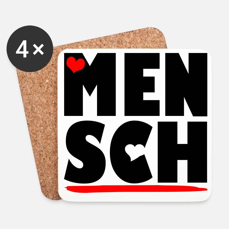MENSCHLICHKEIT - Untersetzer (4er-Set) - Weiß