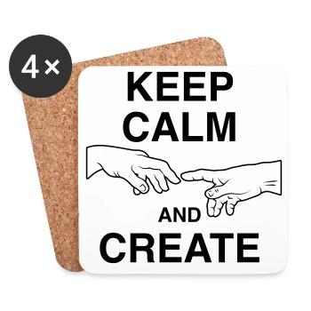 Keep calm and create - Untersetzer (4er-Set) - Weiß - Vorne
