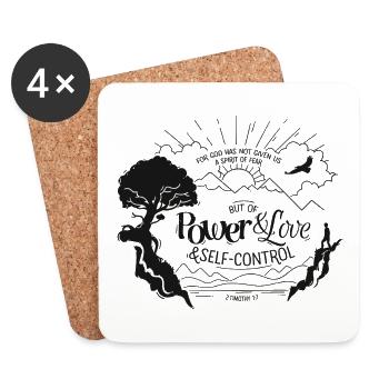 Dieu ne nous a pas donné un de crainte - Dessous de verre (lot de 4) - blanc - Devant