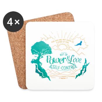 Dieu ne nous a pas donné un de crainte - Dessous de verre (lot de 4) - blanc - Devant