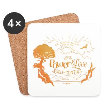 God has not given us a spirit of fear - Coasters (set of 4) - white - Front