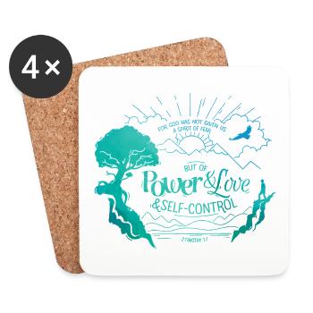 Dieu ne nous a pas donné un de crainte - Dessous de verre (lot de 4) - blanc - Devant