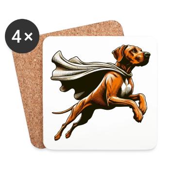 Super chien Rhodesian Ridgeback RR Ridgie cadeau - Dessous de verre (lot de 4) - blanc - Devant