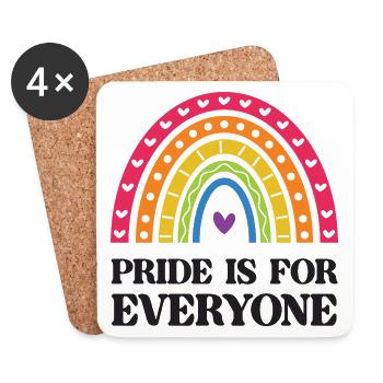 LGBT Pride Month - Pride ist für alle da - Untersetzer (4er-Set) - Weiß - Vorne