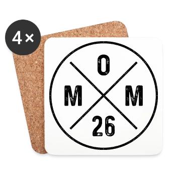Mom 26 Grunge Baby Muttertag - Mama 2026 Geschenk - Untersetzer (4er-Set) - Weiß - Vorne