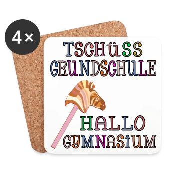 SCHULWECHSEL GYMNASIUM HOBBY HORSING - Untersetzer (4er-Set) - Weiß - Vorne