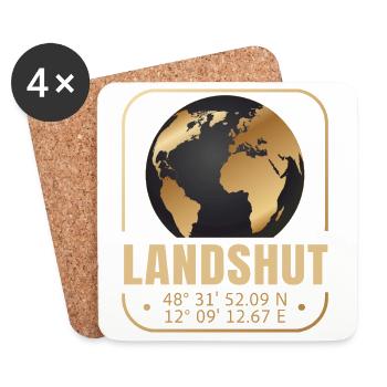 Landshut - Untersetzer (4er-Set) - Weiß - Vorne