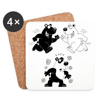 La naissance du panda - Dessous de verre (lot de 4) - blanc - Devant