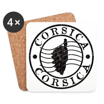 Tampon Corsica - Dessous de verre (lot de 4) - blanc - Devant