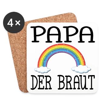PAPA DER BRAUT - Untersetzer (4er-Set) - Weiß - Vorne