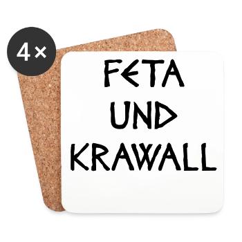 FETA ET ÉMEUTE - Dessous de verre (lot de 4) - blanc - Devant