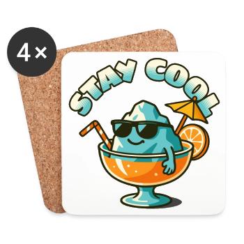 Stay Cool Isbjerg i Sommerglas - Coasters (set of 4) - white - Front