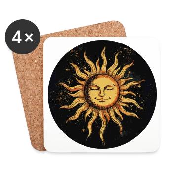 Sonne - Untersetzer (4er-Set) - Weiß - Vorne