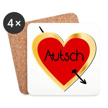 LIEBESKUMMER LIEBESPFEIL HERZ - Untersetzer (4er-Set) - Weiß - Vorne