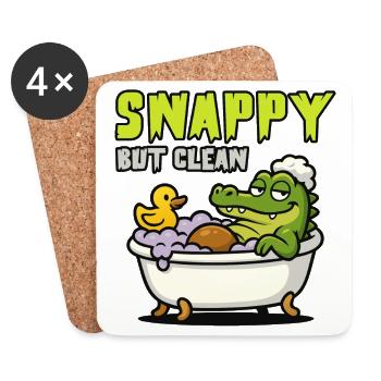 Swappy in the hot tub - Coasters (set of 4) - white - Front