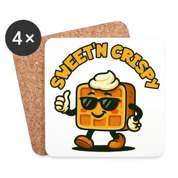 Sweet'n Crisp Waffle Mascot - Coasters (set of 4) - white - Front