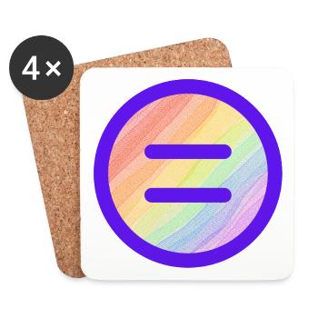 Equality - Gelichheit Gay Pride Rainbow - Untersetzer (4er-Set) - Weiß - Vorne