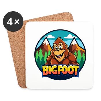 BigFoot Cartoon Wilderness Logo - Dessous de verre (lot de 4) - blanc - Devant