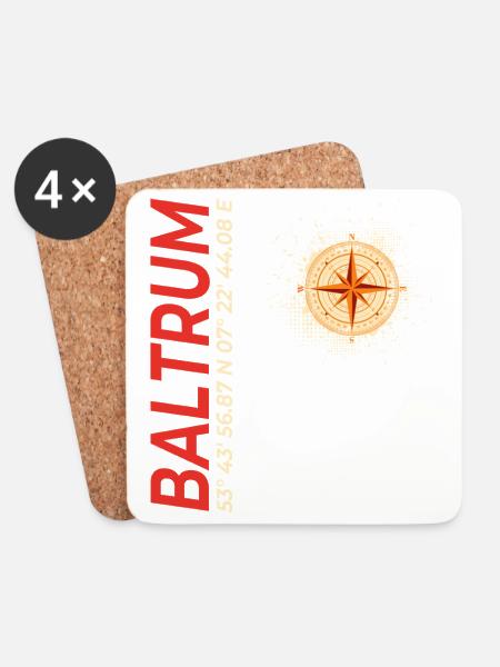 Baltrum - Untersetzer (4er-Set) - Weiß