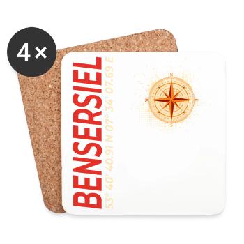 Bensersiel - Untersetzer (4er-Set) - Weiß - Vorne
