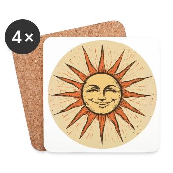 Sonne - Untersetzer (4er-Set) - Weiß - Vorne