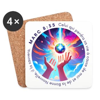 Énergie cosmique en fusion - Dessous de verre (lot de 4) - blanc - Devant
