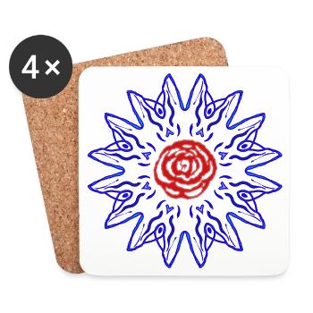Rose in the blue sun - Coasters (set of 4) - white - Front