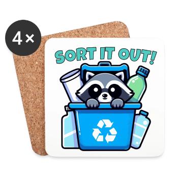 SORT IT OUT! - Coasters (set of 4) - white - Front