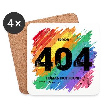 Lebendiger Regenbogen Fehler 404 Design - Untersetzer (4er-Set) - Weiß - Vorne