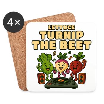 Lettuce Turnip Beet DJ Groove - Coasters (set of 4) - white - Front