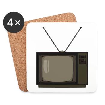 Old TV from the 80s 90s Nostalgia - Coasters (set of 4) - white - Front