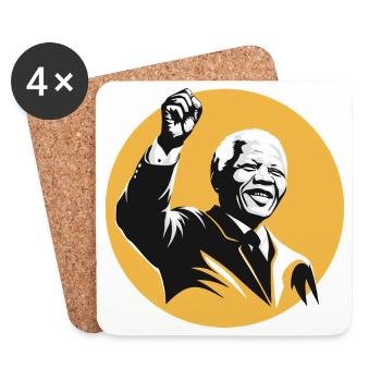Nelson Mandela | Inspiration - Dessous de verre (lot de 4) - blanc - Devant