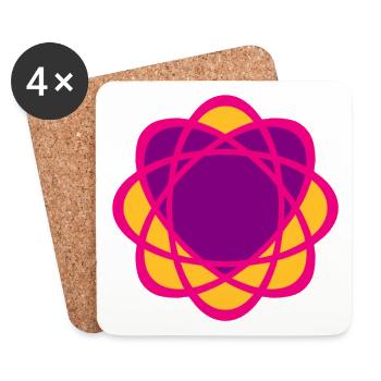 Heart Mandala Yoga Wedding Love Symbol Purple Pink - Coasters (set of 4) - white - Front